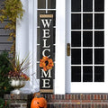 Glitzhome 5ft H Wooden Welcome Sign with 4 Interchangeable Wreaths - Spring/Patriotic/Fall/Christmas Floral Wreaths, Farmhouse Hang/Lean Wall Decor for Front Door, Porch, Yard - Solid Wood, Style3 by Glitzhome