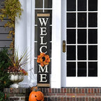 Glitzhome 60”H Welcome Sign for Front Door Porch Farmhouse Wooden Hanging Wall Sign with 4 Interchangeable Floral Wreaths for Seasons Spring Summer Fall Harvest Thanksgiving Christmas Home Decor - Image 5