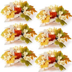 Umigy 6 Set Fall Candle Holders Glass Votive, Maple Leaf, Rustic Color by Umigy