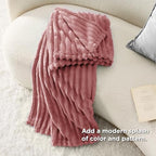 Bedsure Soft Twin Blanket for Bed Decor Gifts Dusty Pink 60"x80" - Image 6