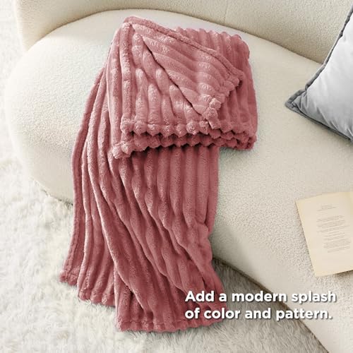 Bedsure Soft Twin Blanket for Bed Decor Gifts Dusty Pink 60"x80" - Image 6