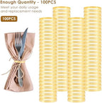 100 Pcs Gold Napkin Rings Bulk, Metal Napkin Ring Holders for Wedding Party - Image 3