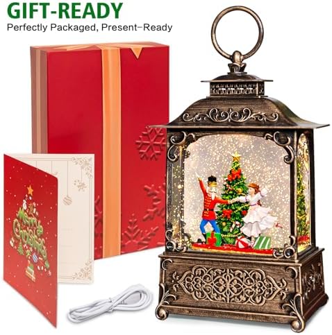 Christmas Snow Globes Lantern with The Nutcracker Music, Nutcracker Snow Globe with Swirling Glitter Effects, USB/Battery Powered with 6-Hour Timer, Christmas Decorations - Image 5