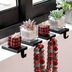 4 Pcs Christmas Stocking Holders Hanging Hooks Heavy Duty Mantel Stocking Holder Bases Weighted Metal Stocking Hangers for Shelf Fireplace Stair Xmas Party Decor (4, Black) - Image 5