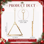 Qunclay 6 Pcs 5" Christmas Brass Picture Frame Ornaments Xmas Metal Double Glass Hanging Photo Frame with Metal Chain for Christmas Tree Decorations(Gold, Triangle) - Image 2