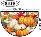Autumn Pumpkin Door Mat for Indoor Entrance Half Round Doormat Door Mats Absorbent Welcome Mats 24" x 36" Floor Mats Non-Slip Entryway Rug for Home Bathroom - Image 2