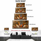 WAXWHELK Pumpkin Fall Canvas Wall Art, Lanterns Sunflowers and Gingham Bow Rustic Farmhouse Painting Pictures, Pumpkin Autumn Thanksgiving Artwork Decor for Bedroom Living Room (20"x40") - Image 5
