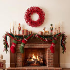22" Christmas Wreath for Front Door, Christmas Decorations - Image 6