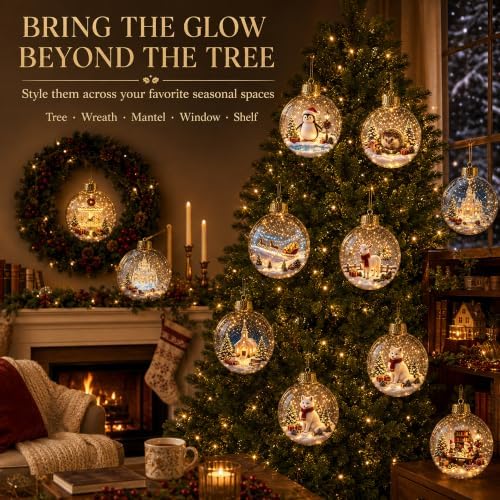 Glowing Christmas Story Ornaments, 9-Piece Light Up Mini Scene Set (Set E) - Image 6