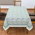Home Spun & Crafts 72x140 Inches Rectangle Hand Block Print Tablecloth, 100% Cotton, Sage Green Floral Table Cloths Washable, Traditional Indian for Dining Outdoor Thanksgiving Halloween Christmas - Image 3