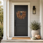 22 Inch Artificial Fall Heart Wreath for Front Door with Olive Leaves - Image 4