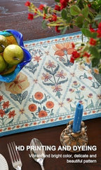 ISAENNE Designer French Linen Table Runner,71"x12"-Floralsea A - Image 4