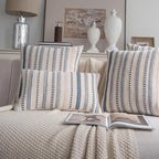 Cethom Blue Boho Lumbar Pillow Covers 14x36 Long, Stripe Textured Decorative Couch Pillow Cases for Bed, Sofa, Living Room, Bedroom, Farmhouse Home Accent Cushion Covers, Pack of 1 - Image 5