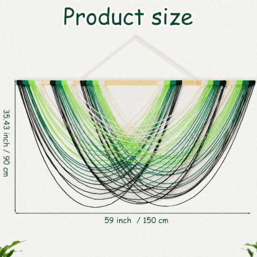 Tiamon Boho Wall Decor - 59''W x 35.4'' L Macrame Wall Hanging Dip-Dye Large Tapestry Art for Home Bathroom Farmhouse Bedroom Living Room Office Natural Modern Rustic Decoration - Image 2