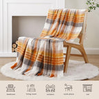 BATTILO Mohair Plaid Fall Throw Blanket for Couch, Yellow, 50 x 60 Inch - Image 7