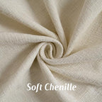 FUTEI Pack of 2 Chenille Throw Pillow Covers 26x26 Inch, Beige - Image 2