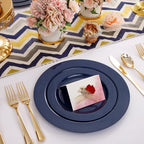 FLOWERCAT 60PCS Blue Plastic Plates - Heavy Duty Blue Plates Disposable (10.25" & 7.5") - serve for 30guest Birthday Party/Wedding/4th of July - Image 5