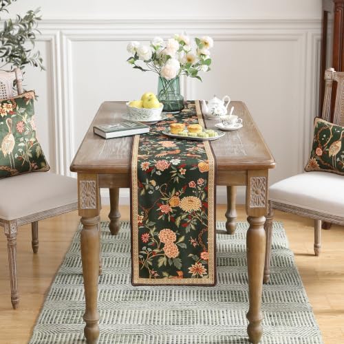 ISAENNE Designer Vintage Linen Long Table Runner,102"x12"-Mitchell - Image 3
