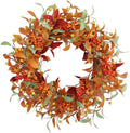 18 Inch Berry & Floral Fall Wreath with Mixed Leaves for Front Door by Unknown