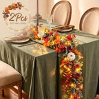 2PCS 6FT Fall Garland with Light(Pre-Lit) for Mantel, Arch, Indoor, Outdoor - Image 2