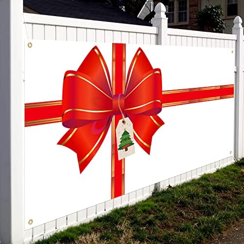 Oudain Christmas Garage Door Cover Red Bow Gift Box Design Backdrop - Image 6