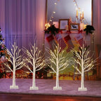 4 Pack 2FT Lighted Birch Tree with Timer for Christmas Decorations Indoor - Image 2