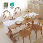 100% Pure French Linen Table Runner (White,14x132 Inch) - Image 2