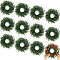 12 Pcs Christmas DIY Green Wreath 10 Inch Artificial DIY Faux Plain Wreaths Front Door Green Farmhouse Cabinets Indoor Outdoor Wall Decor(Willow Pine) by Gosodeny