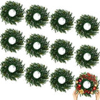 12 Pcs Christmas DIY Green Wreath 10 Inch Artificial DIY Faux Plain Wreaths Front Door Green Farmhouse Cabinets Indoor Outdoor Wall Decor(Willow Pine) by Gosodeny