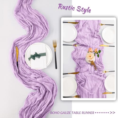 12Pack Lavender Cheesecloth Table Runners 10FT Gauze Table Runner - Image 6