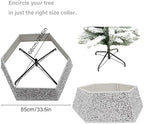 White Christmas Tree Collar with Sparkling Sequins,Christmas Tree Collars for Atificial Trees, 33.5 Inch Christmas Tree Skirt, Xmas Tree Stand Base Cover,Holiday Home Decor Tree Ring(Large) - Image 5