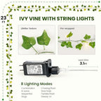 Vine with Fairy Lights, 23 FT 73 LED Ivy Leaf Lights Indoor Plug in, Fake Vine String Lights for Bedroom, Dorm, Wall, Party, Garden, Birthday, Wedding, Room Decor, Warm White - Image 4