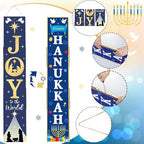 47" Happy Hanukkah Joy World Porch Sign, 2 In1 Welcome Sign - Image 3