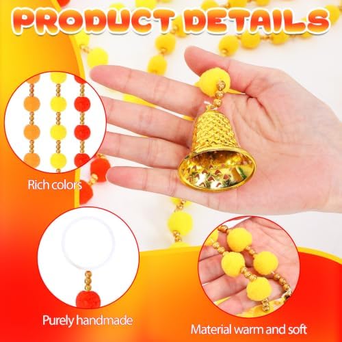 12 Pcs 4 ft Diwali Marigold Garland Decorations Indian Artificial Flowers - Image 3