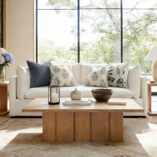 Vintage Floral Print Euro Sham Pillow Covers 26x26 Set of 2 Patterned Accent Decorative Cushion Covers Modern Farmhouse Throw Pillow Covers for Bed Sofa Couch Chair Living Room Home Decor, Light Blue - Image 6