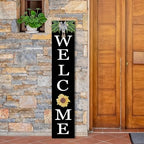Interchangeable Welcome Sign for Front Porch Standing 47"X8", Black - Image 2