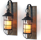 Wall Candle Sconce with Black Lantern, Set of 2 Farmhouse Decor by Staymoment