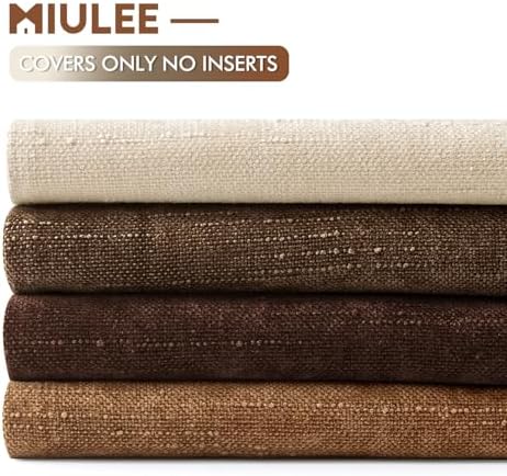 MIULEE Pack of 4 Fall Decorative Throw Pillow Covers Chocolate Brown 20x20 Inch Chenille Textured Throw Pillows Boho Farmhouse Rustic Cushion Covers Vintage Home Decor for Couch Sofa Bed Living Room - Image 7