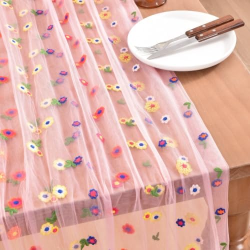 10 Pack Flower Table Runner Floral Daisy Fall Wedding Birthday Party Decor - Image 3
