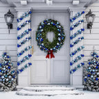 2 Pcs 6 ft Christmas Ball Ornament Garland, Blue,Silver - Image 7