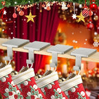 Christmas Stocking Holder for Mantel Fireplace Metal Stocking Hangers Hanging Hooks Heavy Duty Weighted Stocking Holder Bases for Xmas Shelf Fireplace Stair Decor (4, Silver) - Image 5