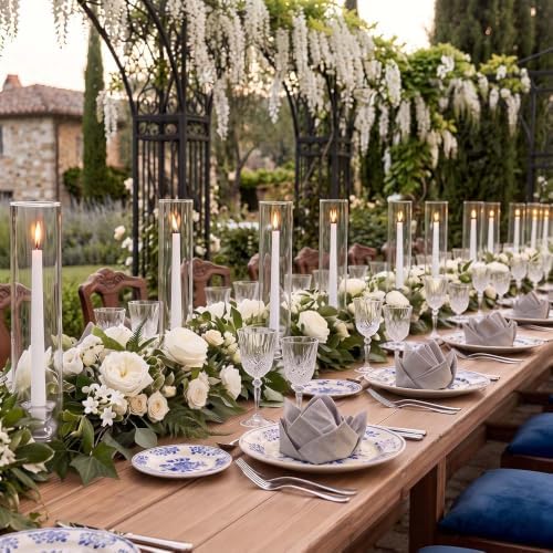 Hurricane Glass Candle Holders 18pcs Candlestick Holders for Taper Candles Centerpieces for Tables Wedding Birthday Party Home Decor - Image 3