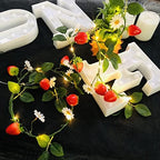 20 LED Strawberry String Lights,Artificial Strawberry Garland Vines Lights Battery Powered Sunflower Fairy String Lights for Indoor Bedroom Wedding Home Garden Decoration(Strawberry, 4) - Image 7