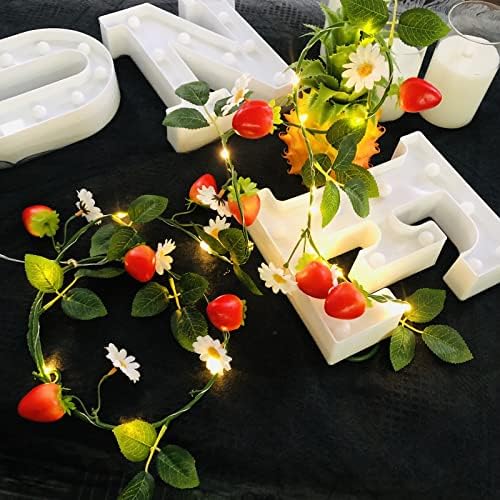 20 LED Strawberry String Lights,Artificial Strawberry Garland Vines Lights Battery Powered Sunflower Fairy String Lights for Indoor Bedroom Wedding Home Garden Decoration(Strawberry, 4) - Image 7