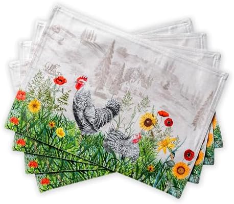 Maison d' Hermine Placemats Set of 4 Reusable 100% Cotton (13"x19") by MaisondHermine