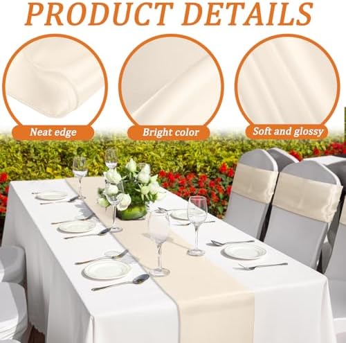 Bencailor 24 Pcs Multicolor Satin Table Runners Bulk, 12 x 108 Inch - Image 4