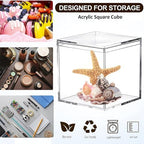 KissYou Acrylic Box 12 Packs Clear Box with Lid Acrylic Candy Boxes Transparent Display Square Cube Jewelry Storage Contanier Graduation Day Decorative Boxes - Image 3