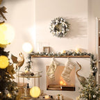 Valery Madelyn 6 Ft Christmas Garland with Lights for Mantle Silvery White - Image 2