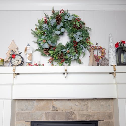 Fireplace Stocking and Garland Hanger with Two Hooks (3 Pack - Gold) - Image 4