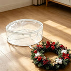 Christmas Wreath Storage Bags, Transparent PVC Garland Containers with Double Zip and Handles for Christmas Decorations (White) - Image 3